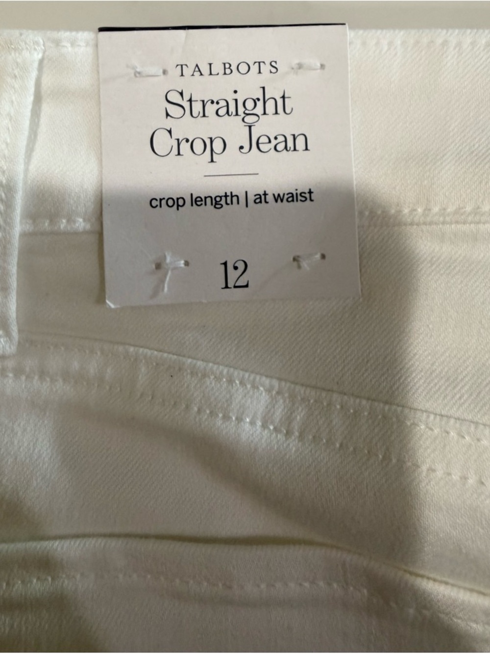 Talbots ππ White Straight Crop Jean Size 12 - Picture 10 of 16